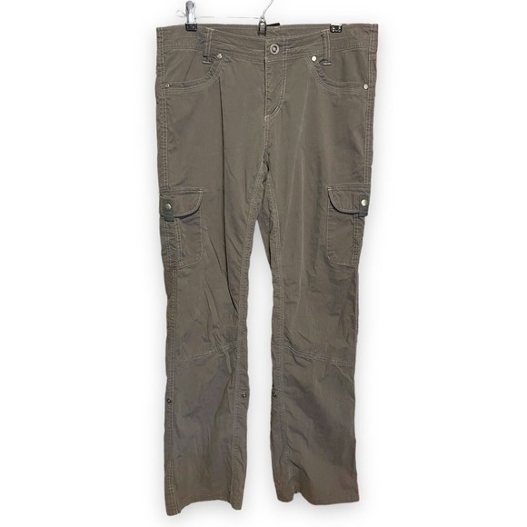 Kuhl Gray Cotton Blend Stretch Roll-Up Straight Leg Cargo Hiking Pants Size 10 - Picture 1 of 5